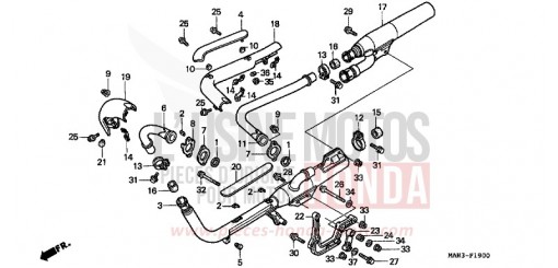 SILENCIEUX D'ECHAPPEMENT VT1100C2X de 1999